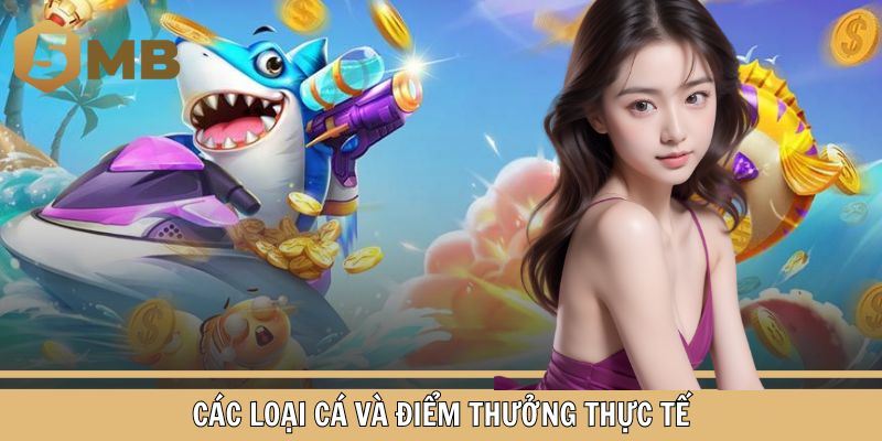 Các loại cá và điểm thưởng thực tế